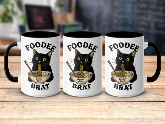 Cute Black Cat Ramen Lover Foodee Brat Mug product