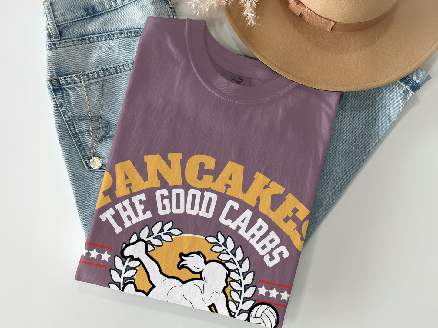 Pancakes The Good Carbs Graphic Tee Shirt product