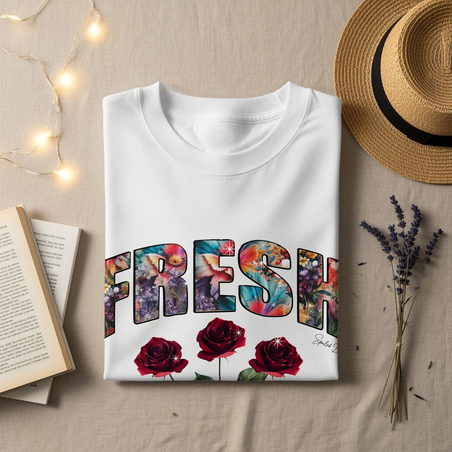 Fresh Floral Graphic T-Shirt with Rose Motif product