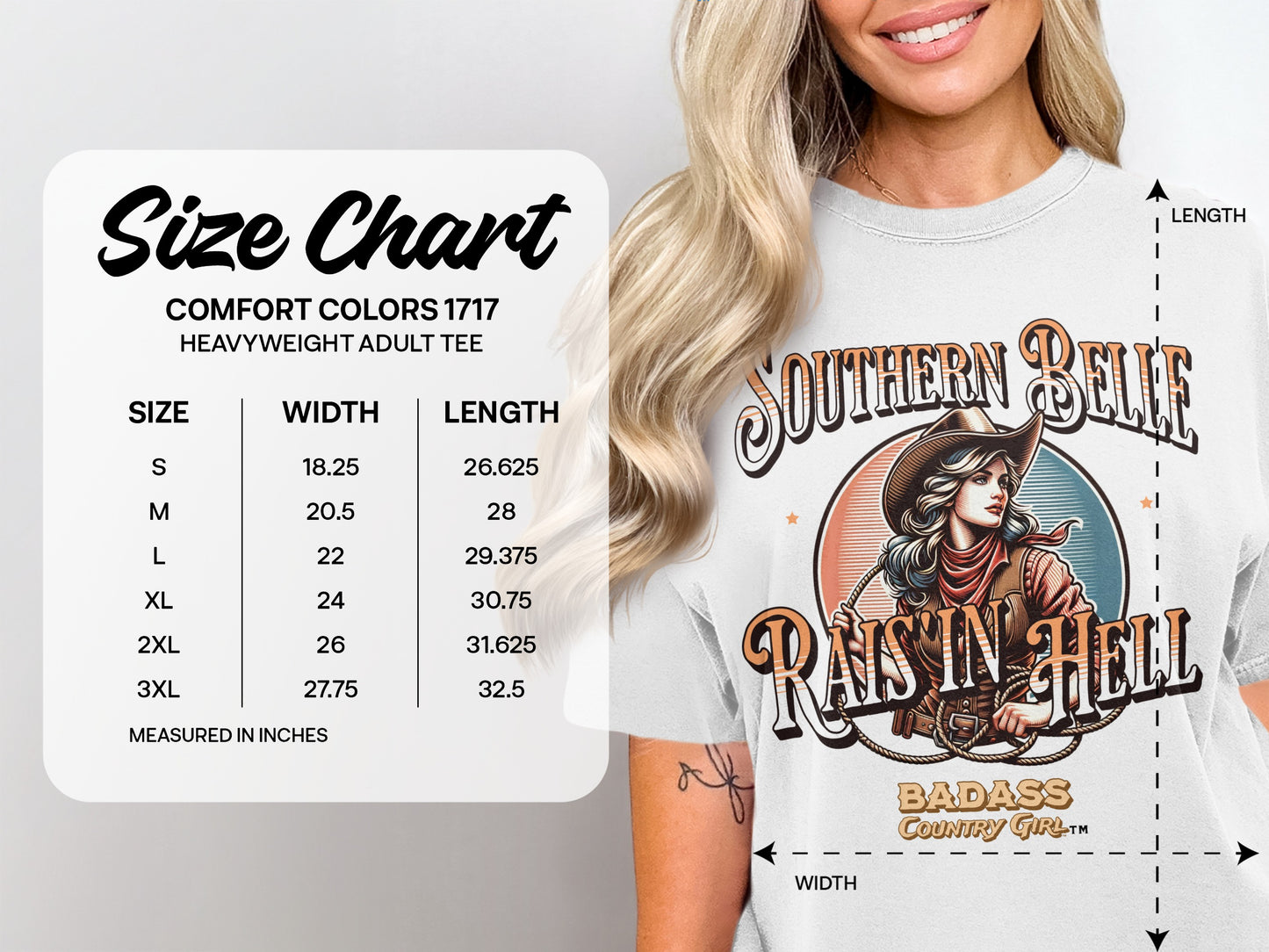 Southern Belle Raisin Hell Badass Country Girl Tee product