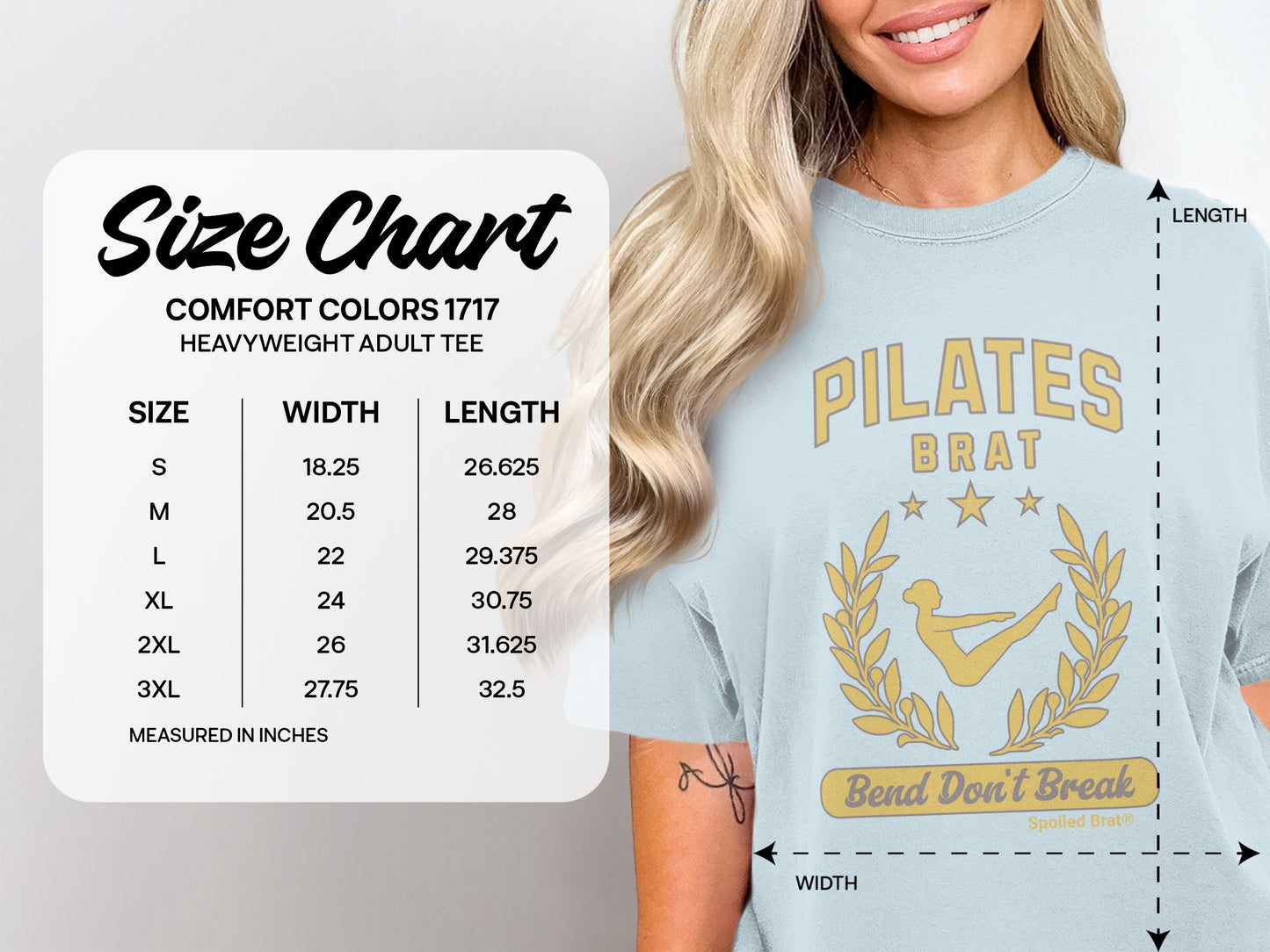 Pilates Brat Tee Bend Don't Break Heavyweight Adult Tee