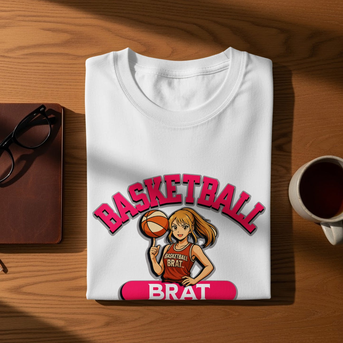Basketball Brat Graphic Print White T-Shirt product type