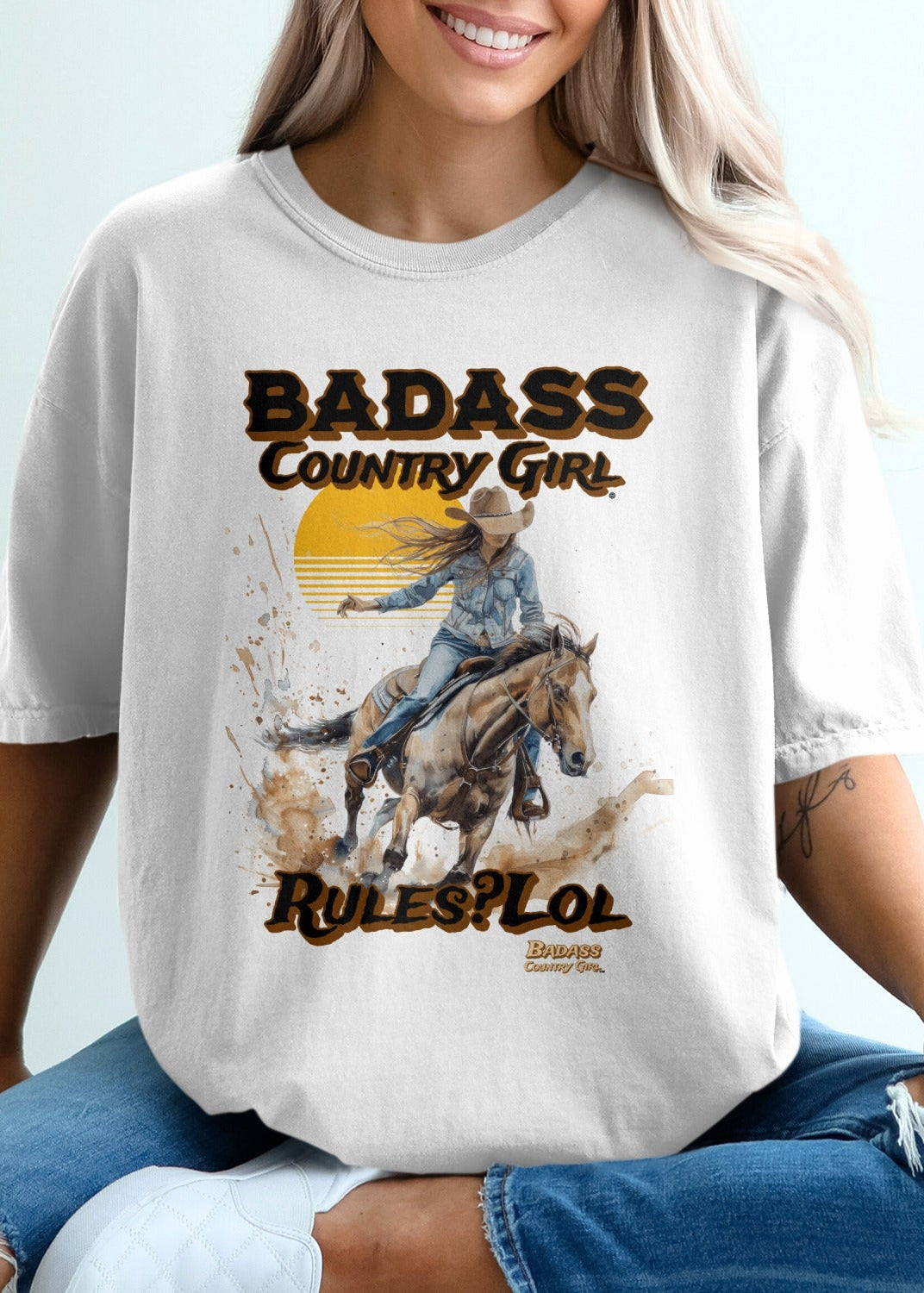 Badass Country Girl Rules LOL Graphic Tee product