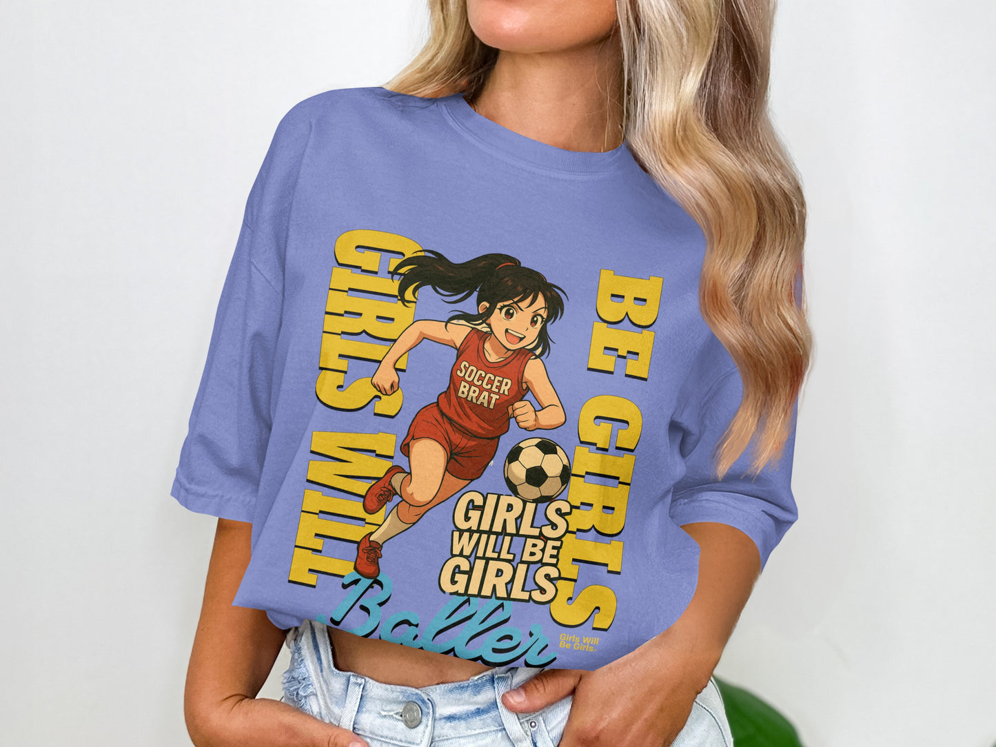 Girls Will Be Girls Soccer Brat Graphic Tee product type