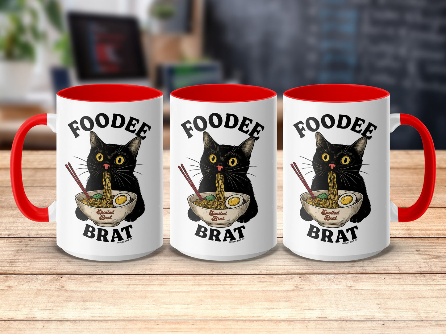 Foodee Brat Cat Ramen Humorous Coffee Mug Product