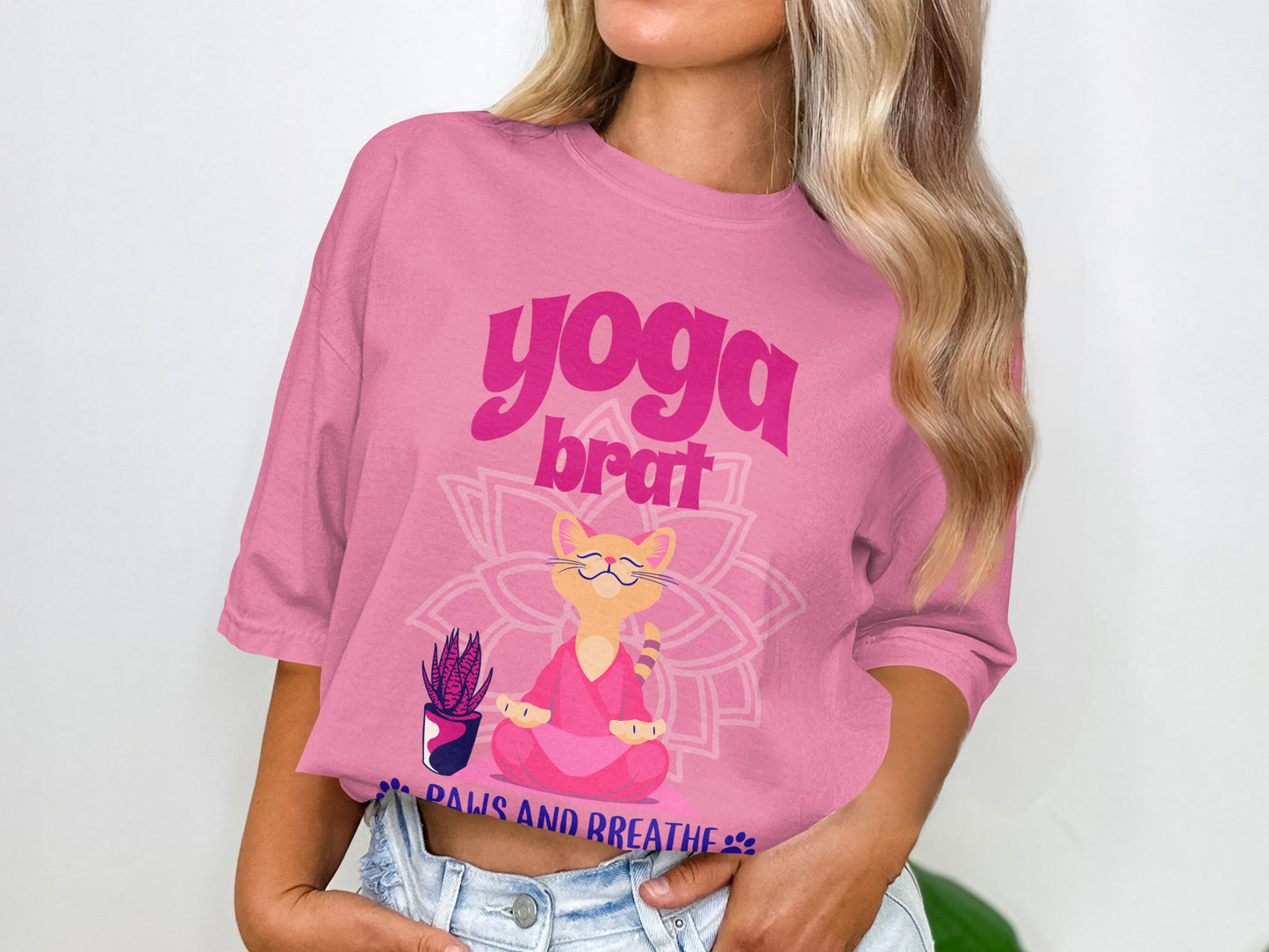 Yoga Brat Shirt Paws and Breathe Graphic Tee product type