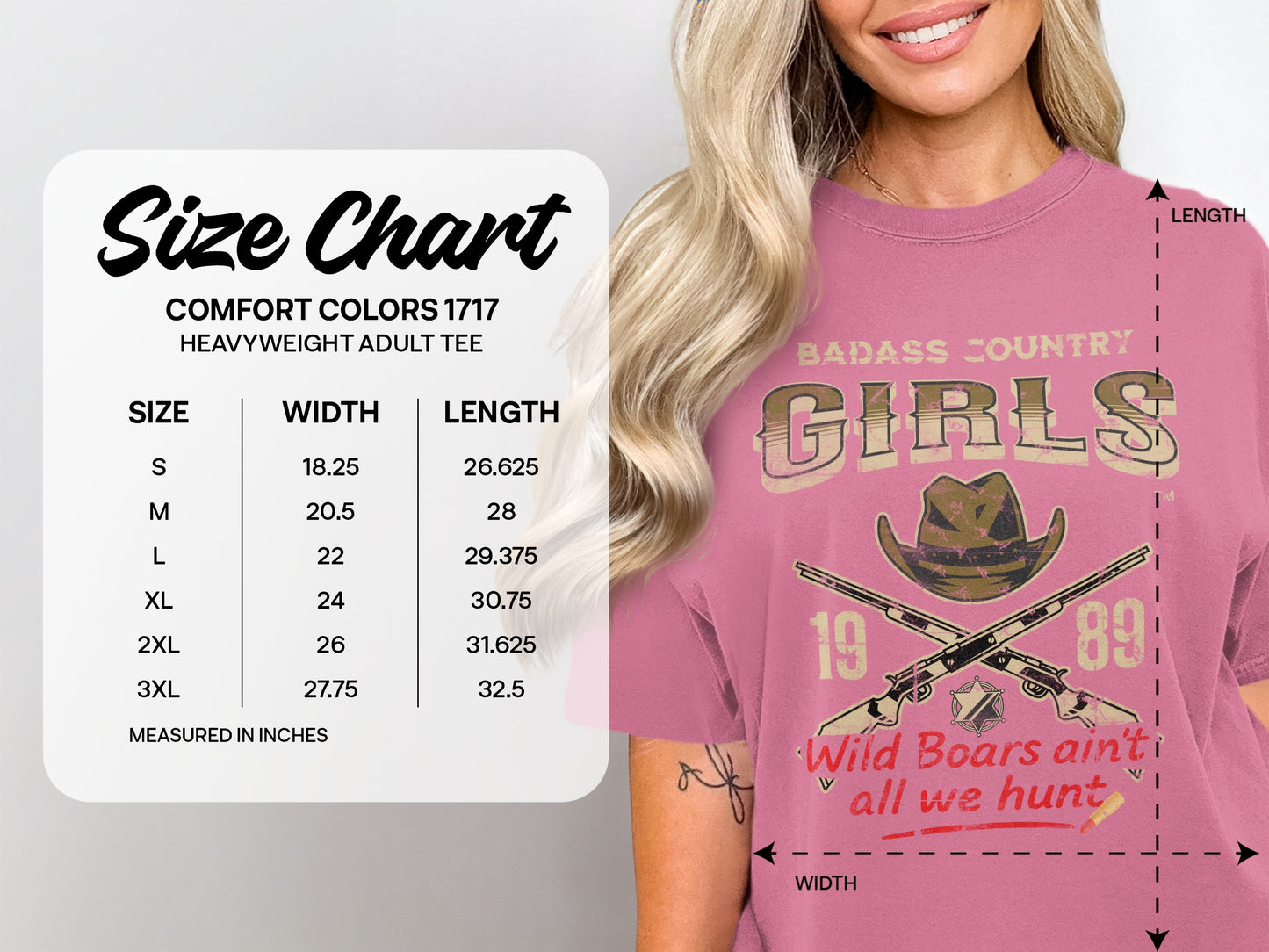 Badass Country Girls Wild Boars Hunting Adult Tee product