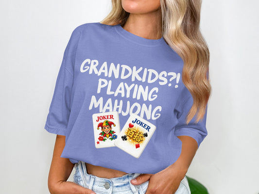 Grandkids Playing Mahjong Joker Cards product type