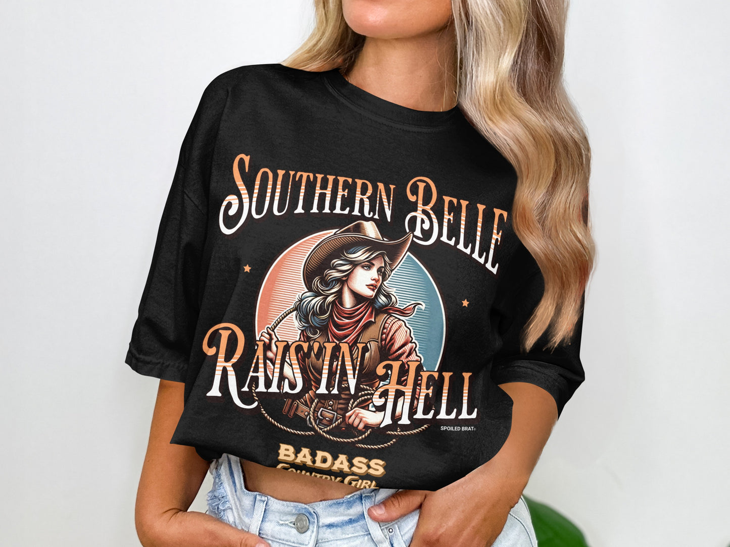 Southern Belle Raisin Hell Cowboy Graphic T-shirt product type