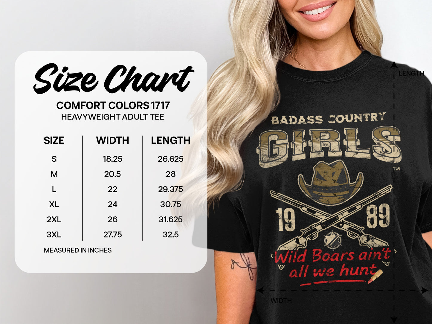 Badass Country Girls Heavyweight Adult Tee product