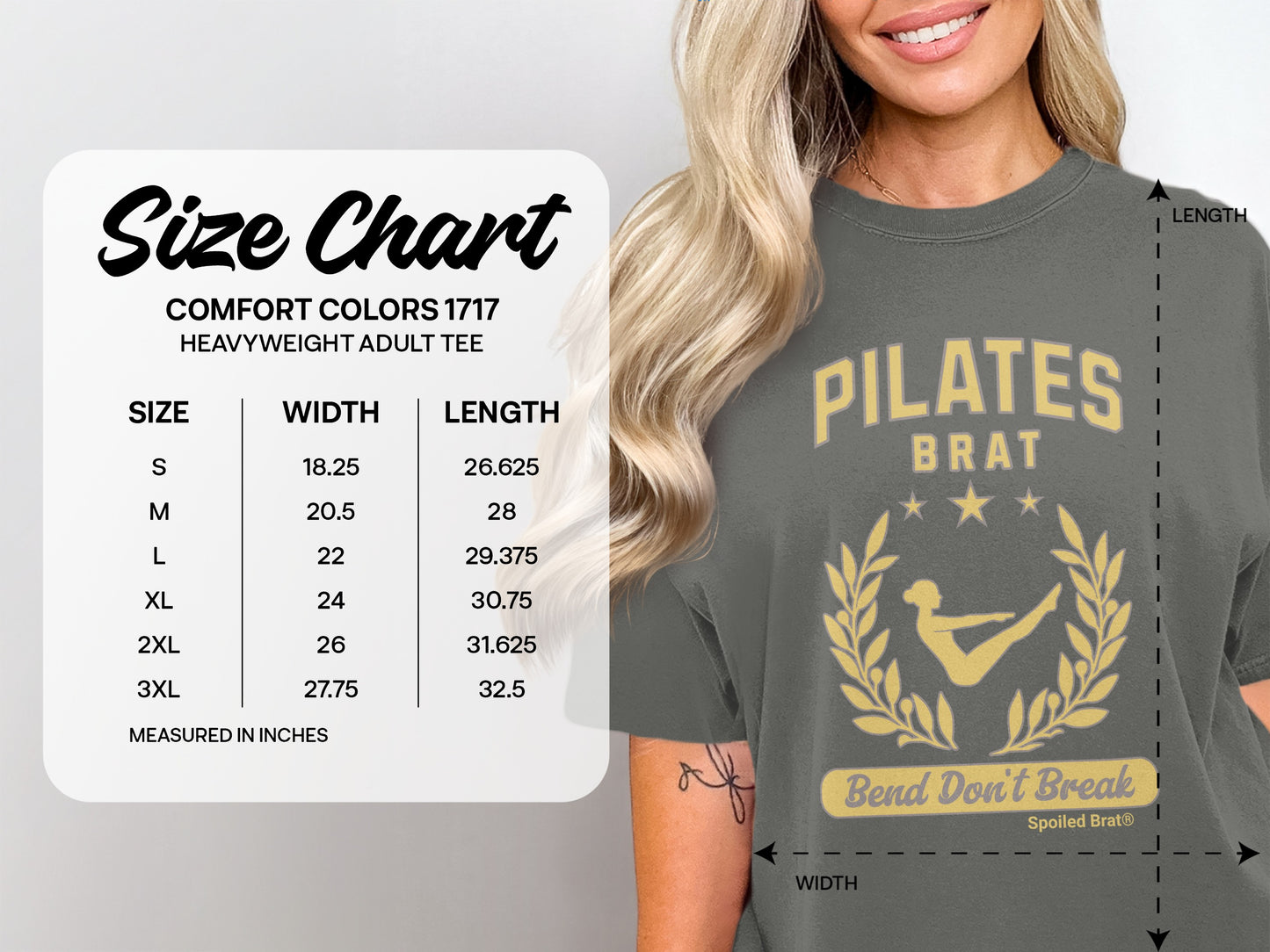 Pilates Brat Bend Don't Break Heavyweight Adult Tee product