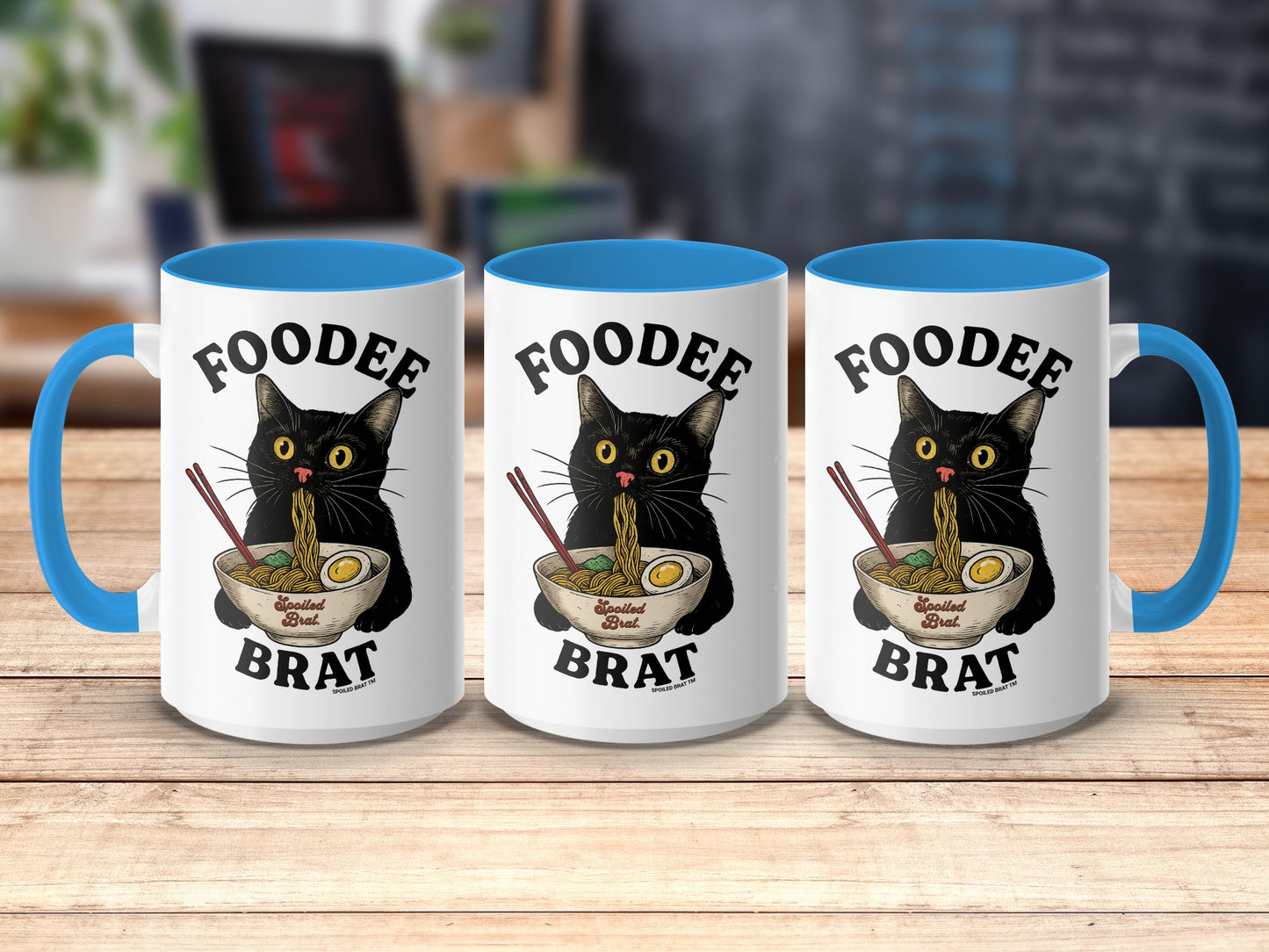 Cute Black Cat Foodee Brat Ramen Noodle Mug product