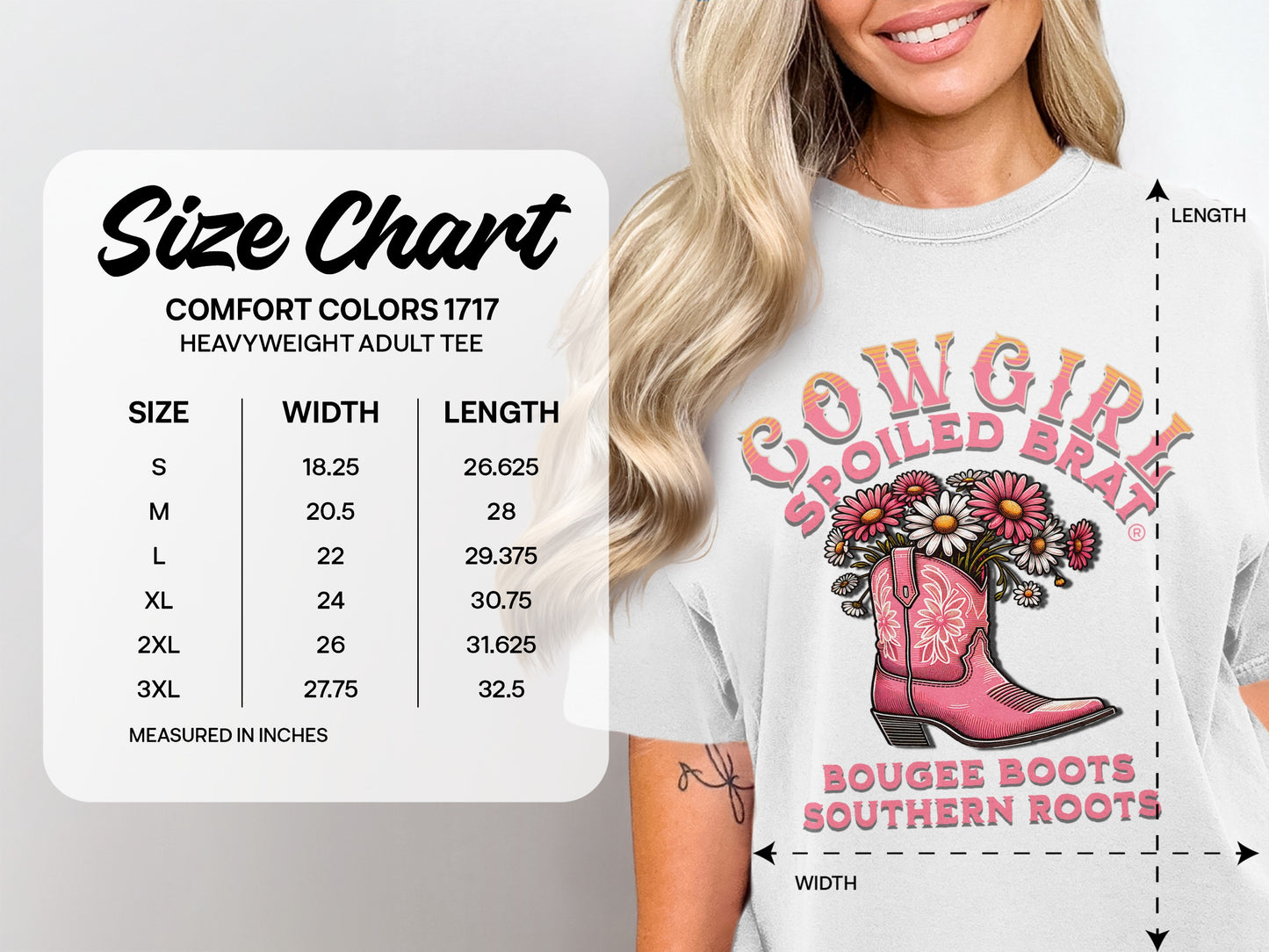 Cowgirl Spoiled Brat Bougee Boots Southern Roots tee