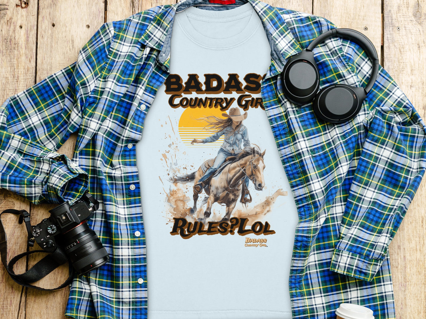BADASS Country Girl Rules LOL Printed T-Shirt product type
