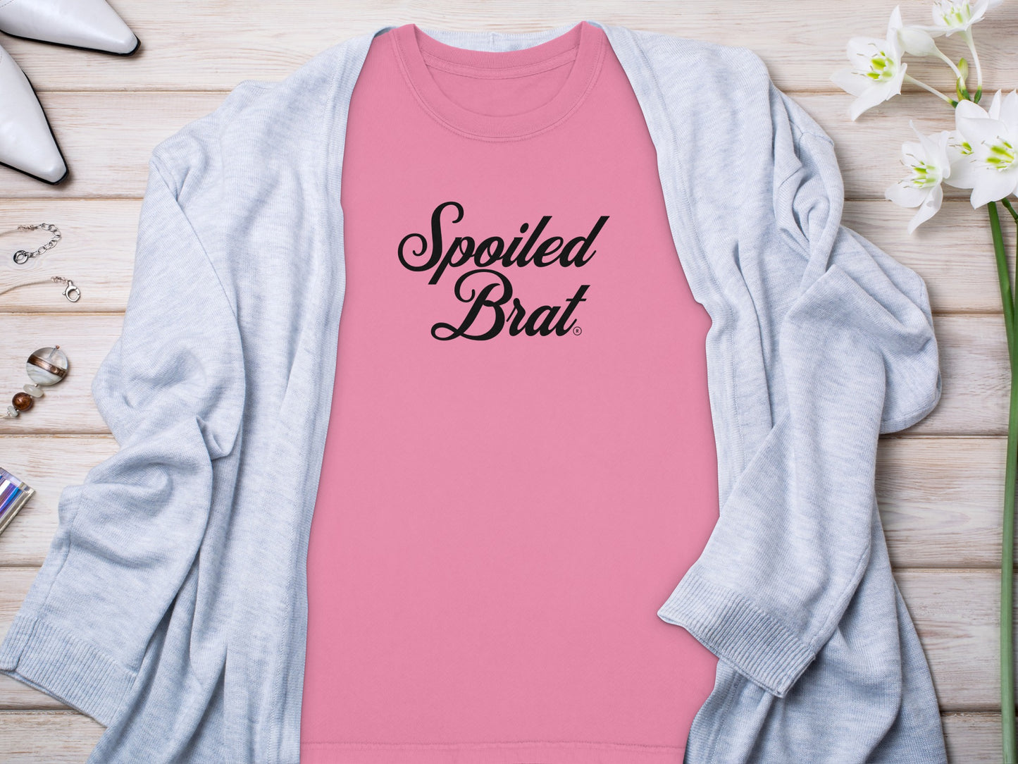 Trendy Spoiled Brat Text Design Printed on Fashion product