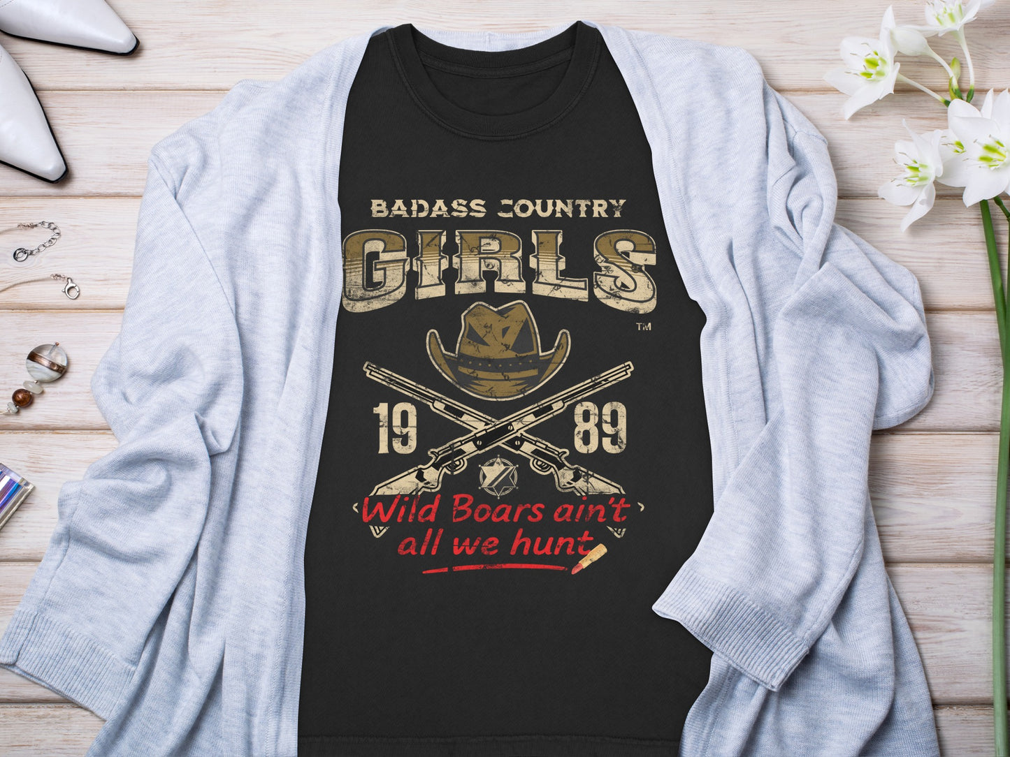 Badass Country Girls 1989 Wild Boars Hunt Shirt product