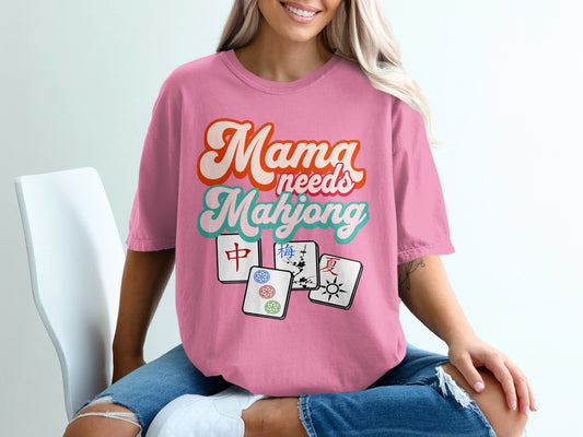 Mama Needs Mahjong Graphic Tee Shirt