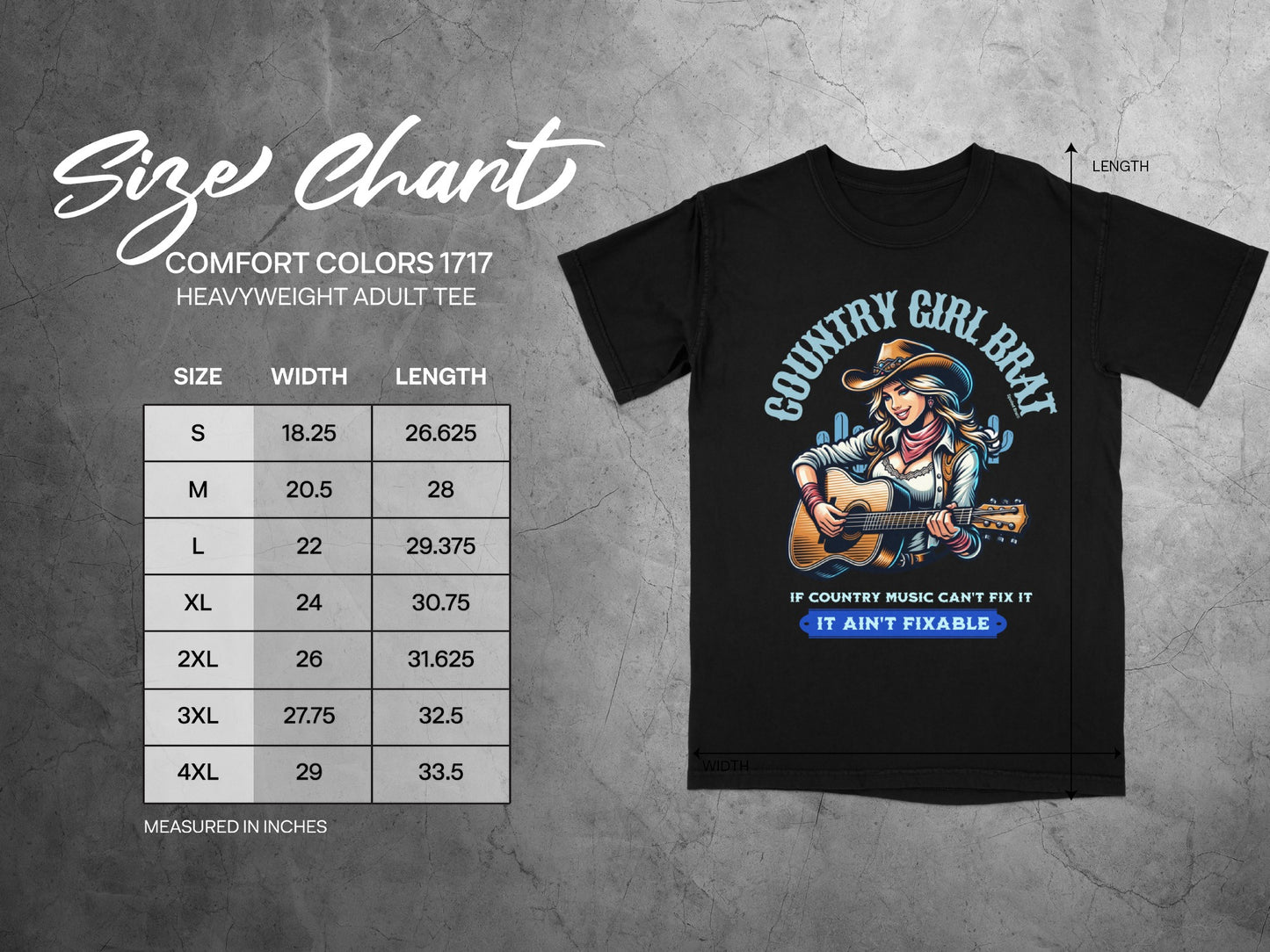 Country Girl Brat Heavyweight Adult Tee