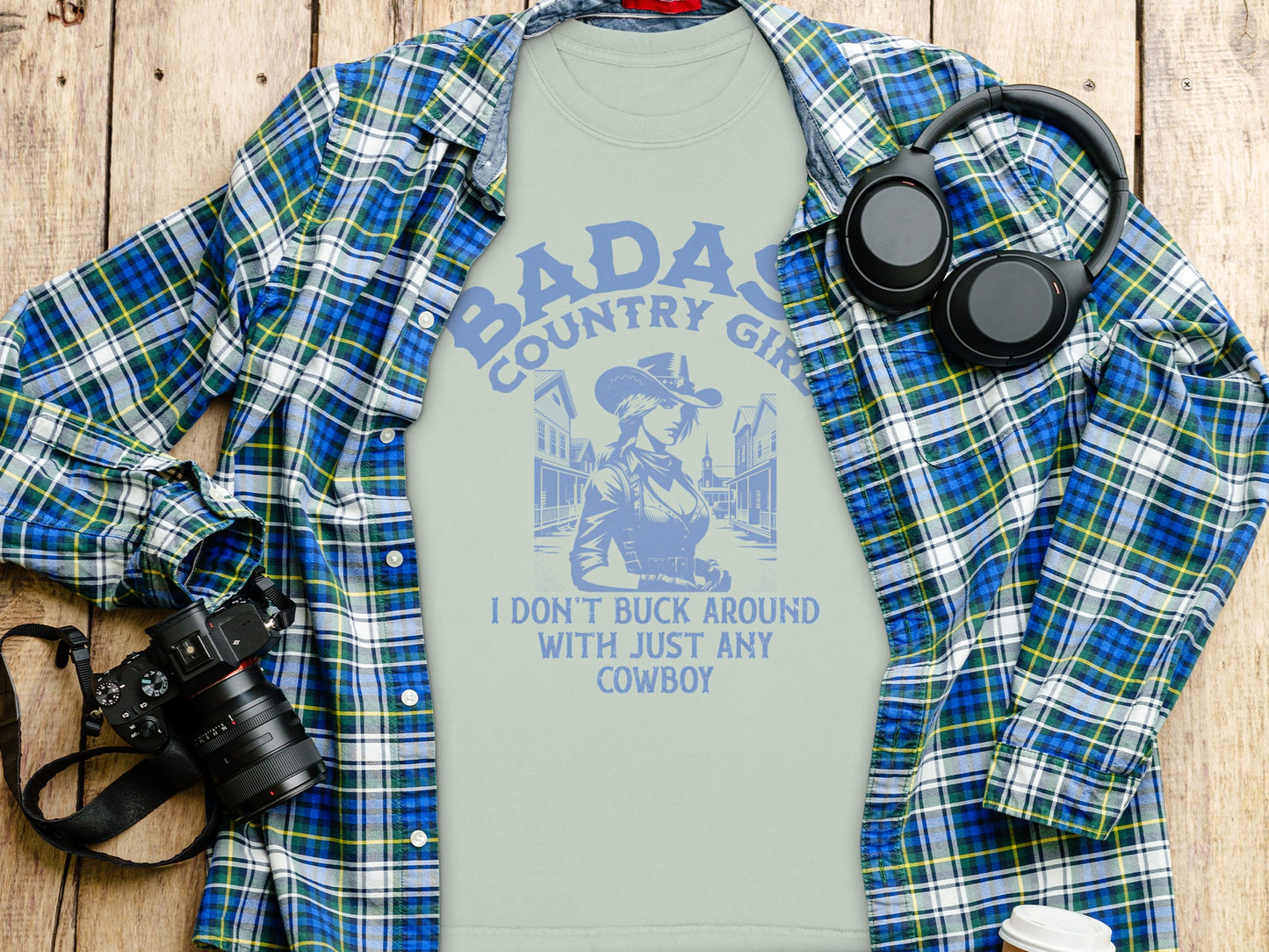 Badass Country Girl I Don't Buck Around with Cowboy product