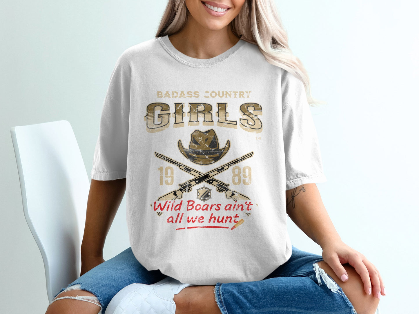 Badass Country Girls Wild Boars Hunt Graphic Shirt product type