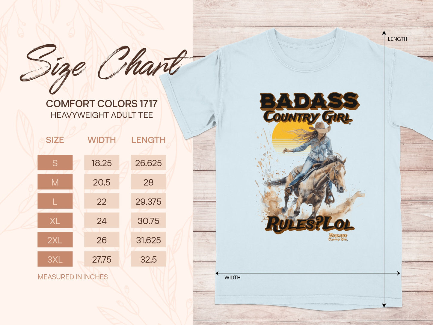 Badass Country Girl Rules LOL Adult Tee product type