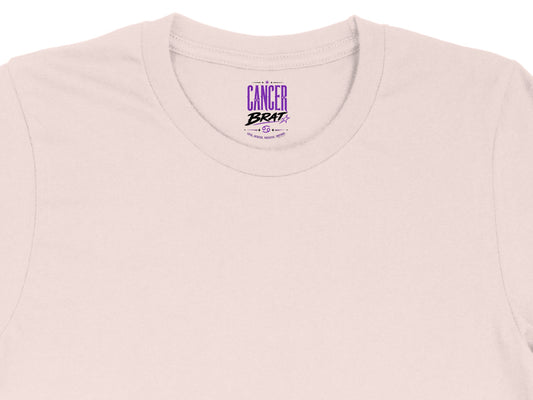 Bell sleeve top with "Cancer Brat" and zodiac characteristics printed on the tag.