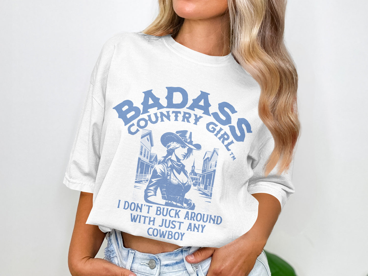 Badass Country Girl I Don't Buck Around Cowboy product type