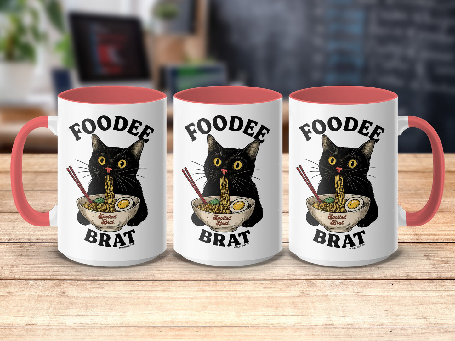 Foodee Brat Funny Cat with Ramen Design Mug product