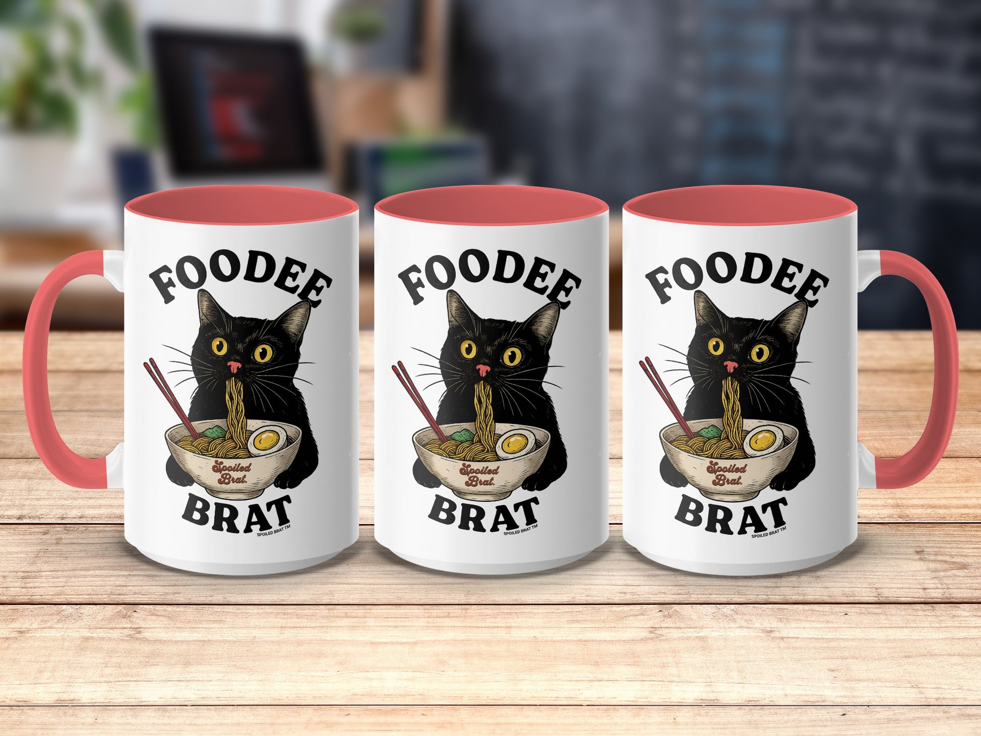 Foodee Brat Funny Cat with Ramen Design Mug product