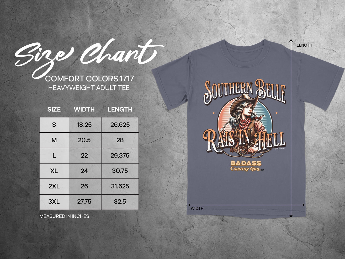 Southern Belle Rains In Hell Adult Tee product