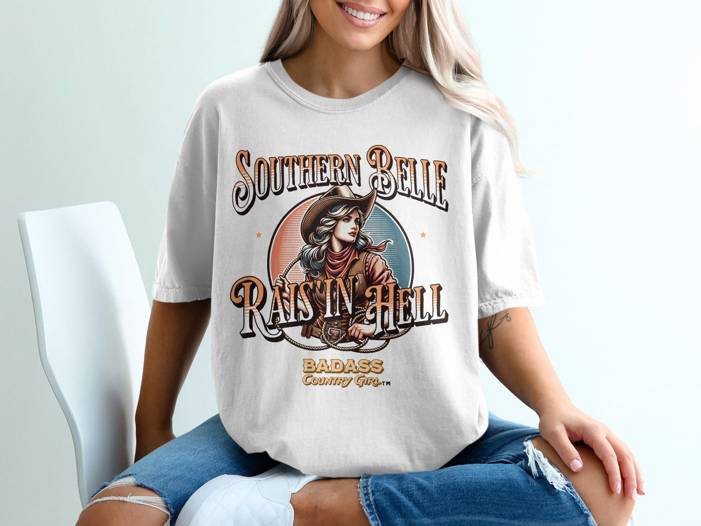 Southern Belle Raisin' Hell Badass Country Gal T-shirt product type