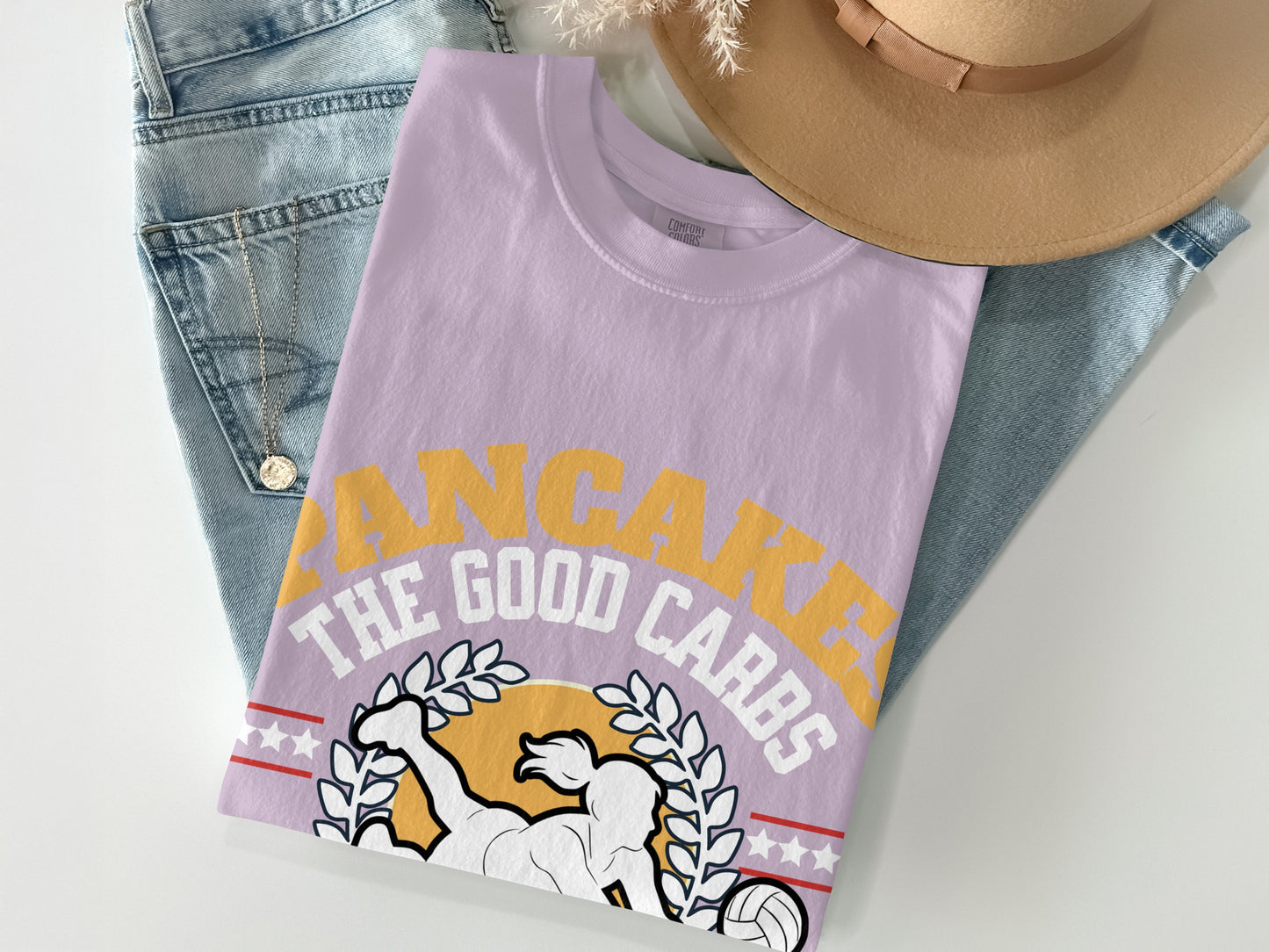 Pancakes The Good Carbs Graphic Tee Shirt product type