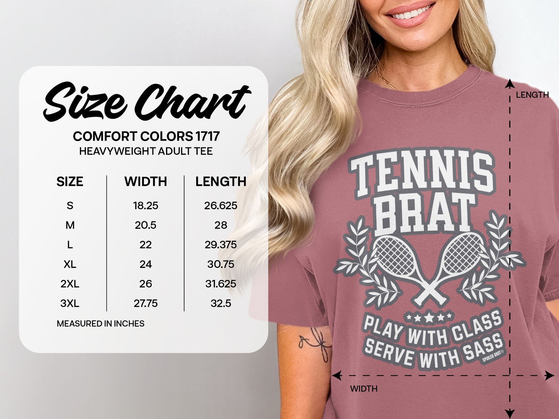 Tennis Brat Heavyweight Adult Tee Shirt product