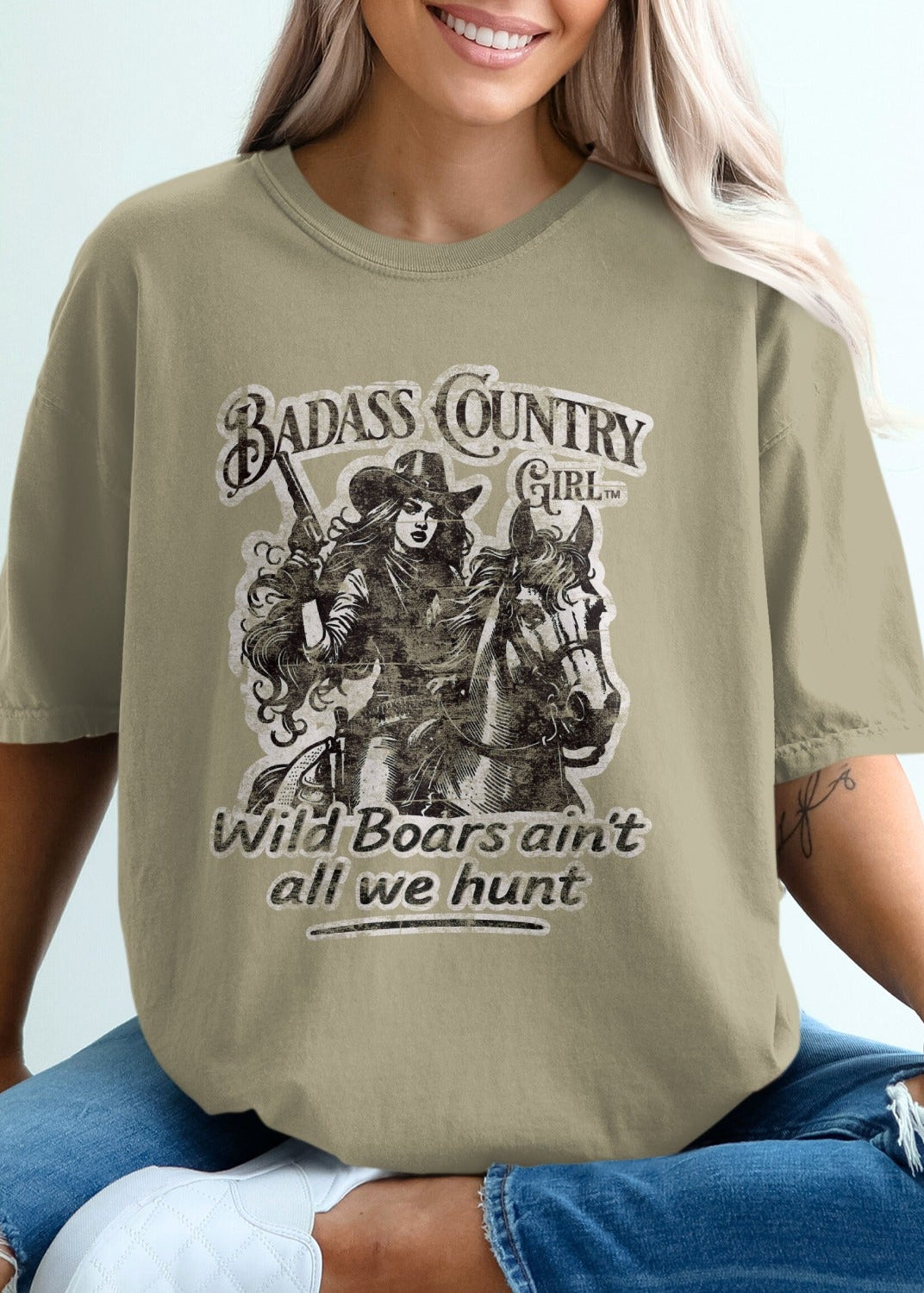 Badass Country Girl Wild Boars Graphic T-Shirt product