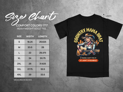 Country Mama Brat Graphic Tee Shirt Adult Casual Wear