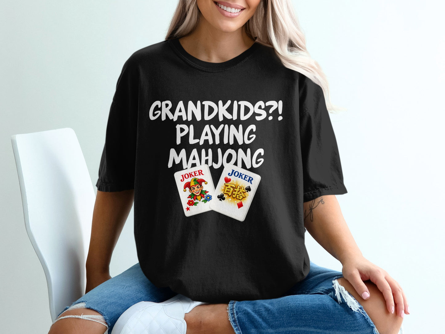 GRANDKIDS?! PLAYING MAHJONG Joker Fun Game product type