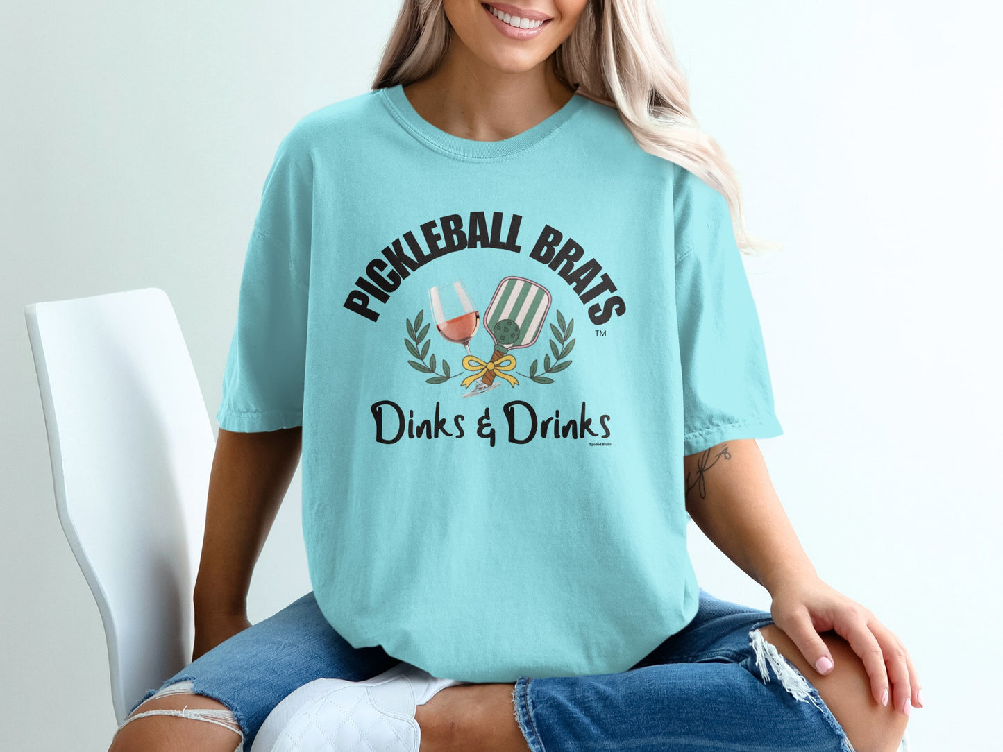Pickleball Brats Dinks & Drinks Graphic Tee Shirt