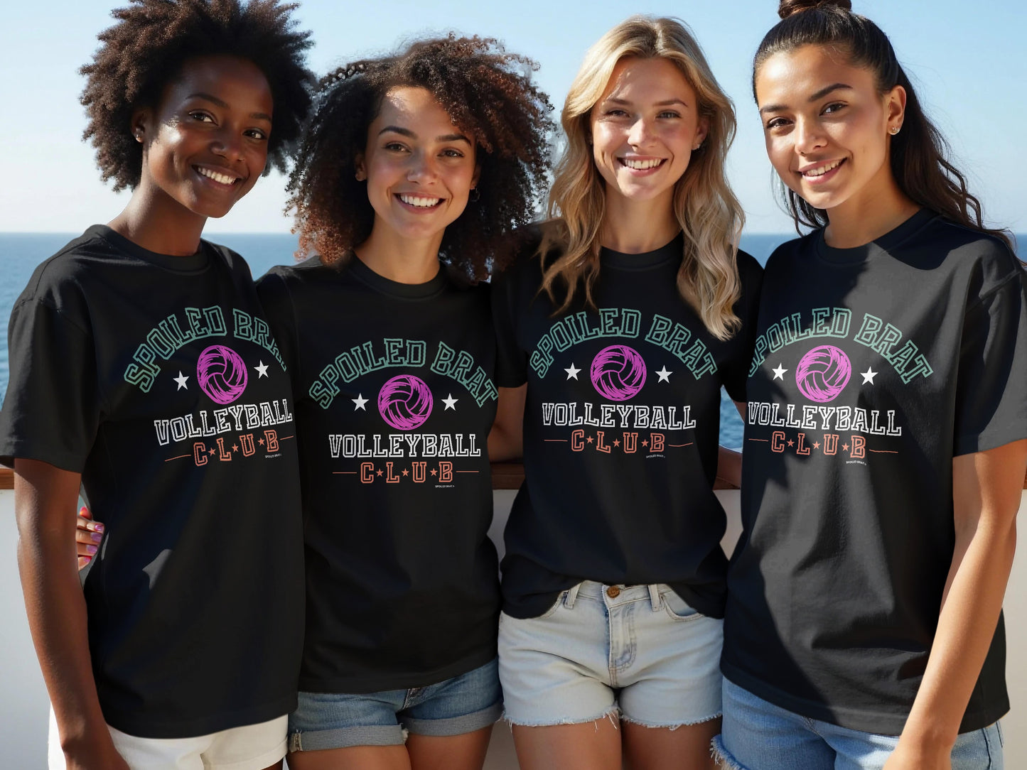 Spoiled Brat Volleyball Club T-shirt with Colorful Print product type