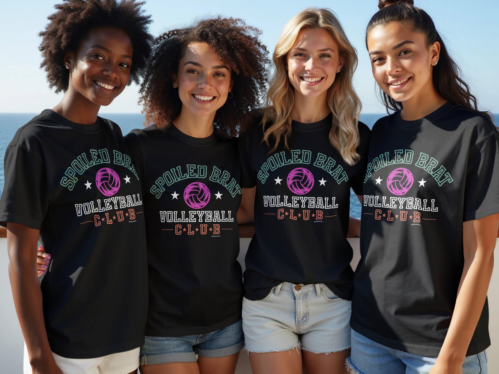 Spoiled Brat Volleyball Club T-shirt with Colorful Print product type