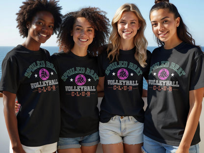 Spoiled Brat Volleyball Club T-shirt with Colorful Print product type