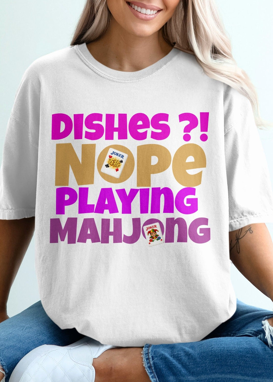 DISHES ?! NOPE PLAYING MAHJONG Sweatshirt product type