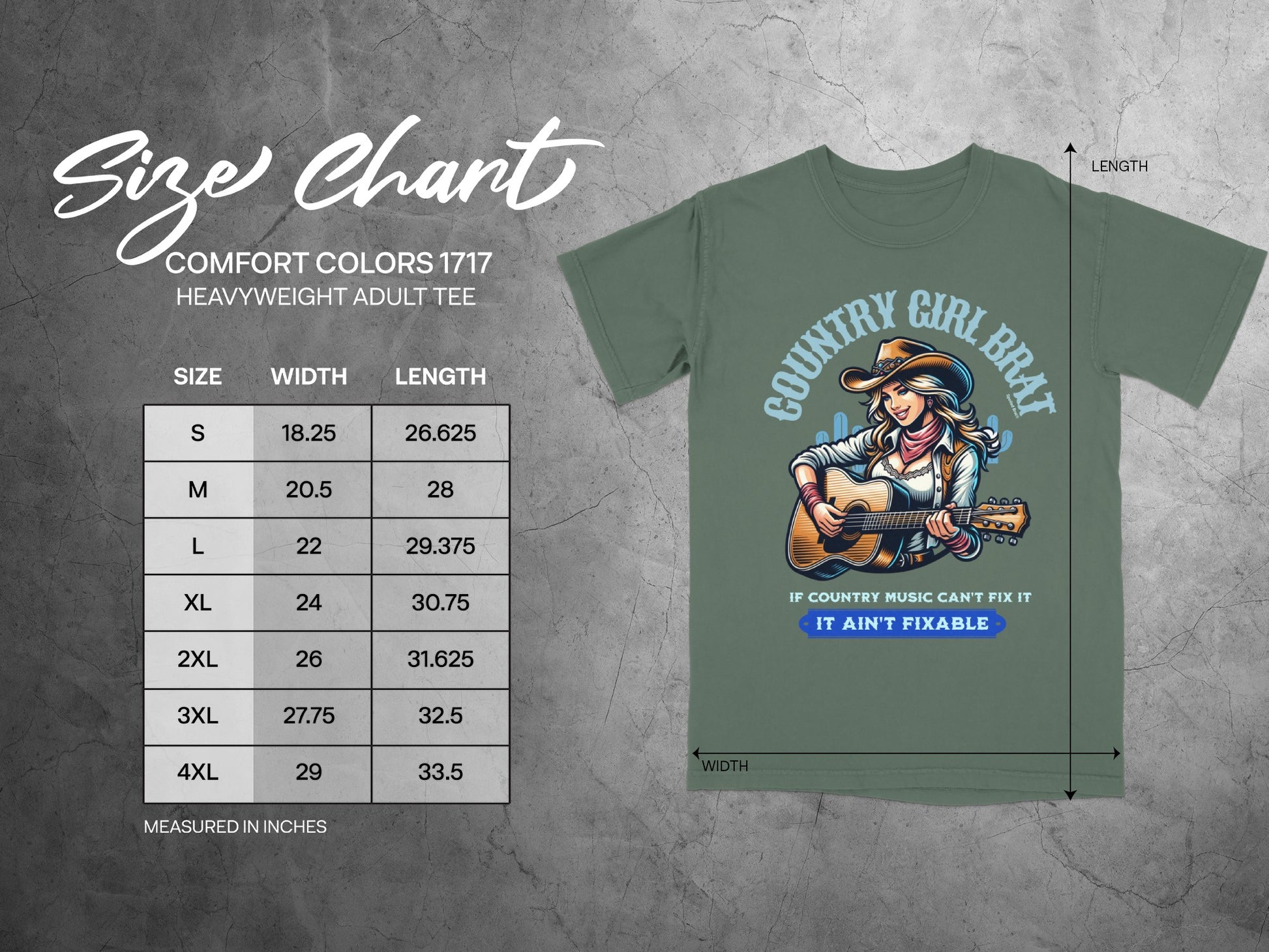 Country Girl Brat Heavyweight Adult Tee Shirt