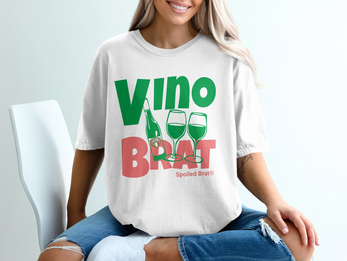 Vino Brat Spoiled Brat Graphic Print T-Shirt