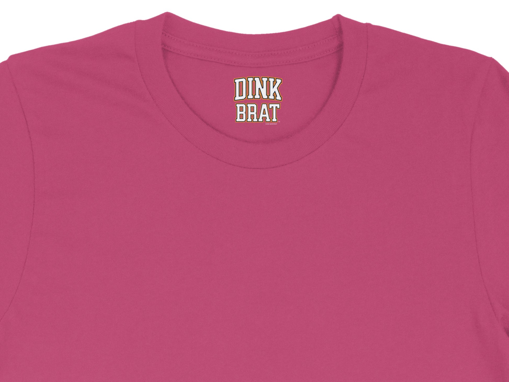 Pink t-shirt with DINK BRAT logo on the neck tag