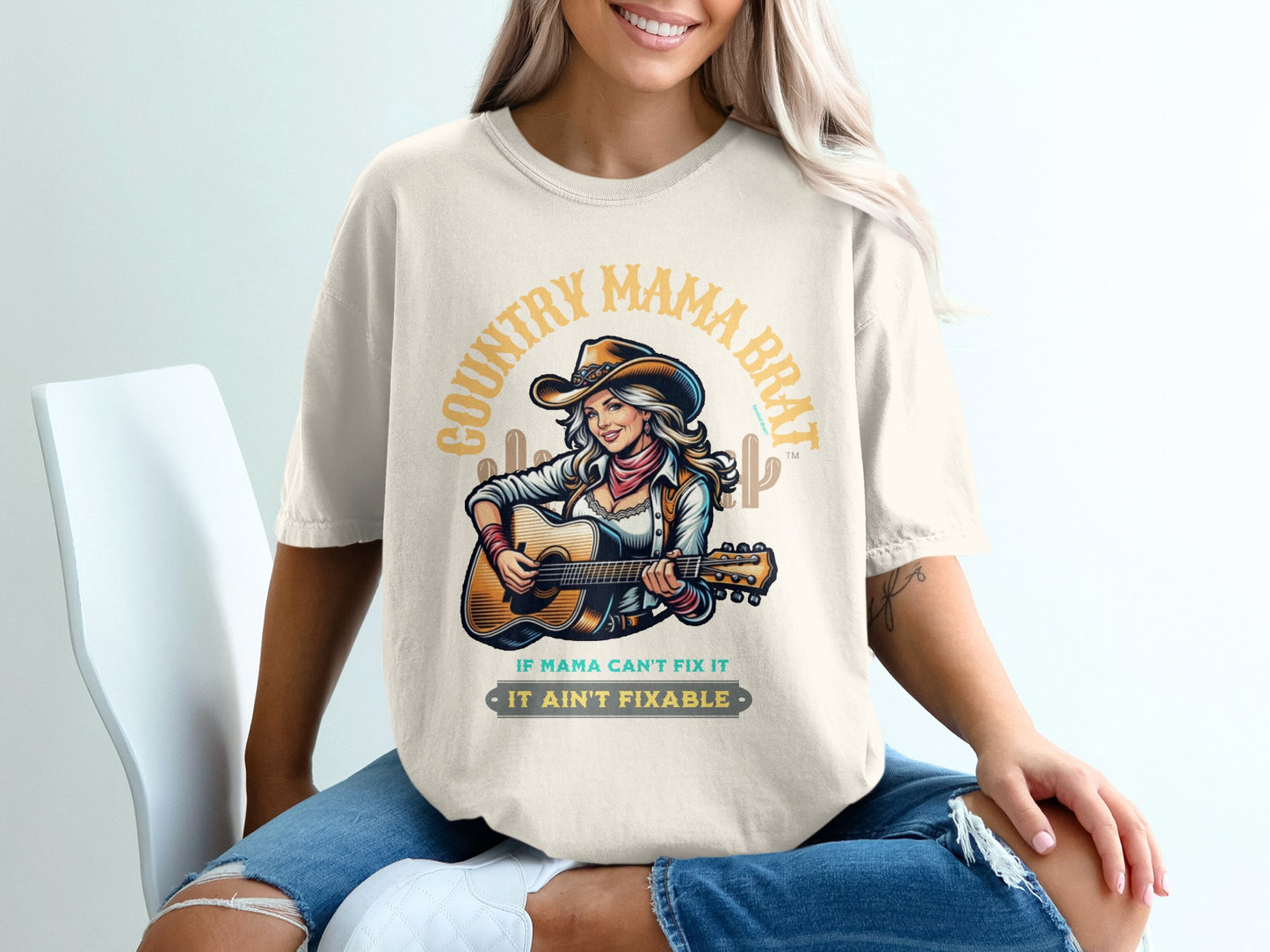 Country Mama Brat If Mama Can't Fix It Graphic Tee
