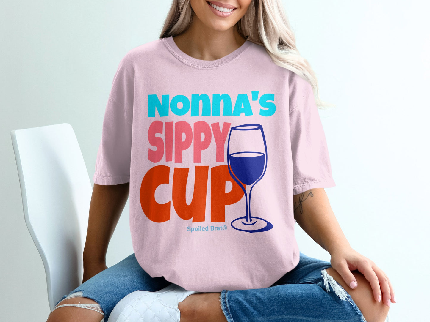 Nonna's Sippy Cup Spoiled Brat T-Shirt for Grandmas