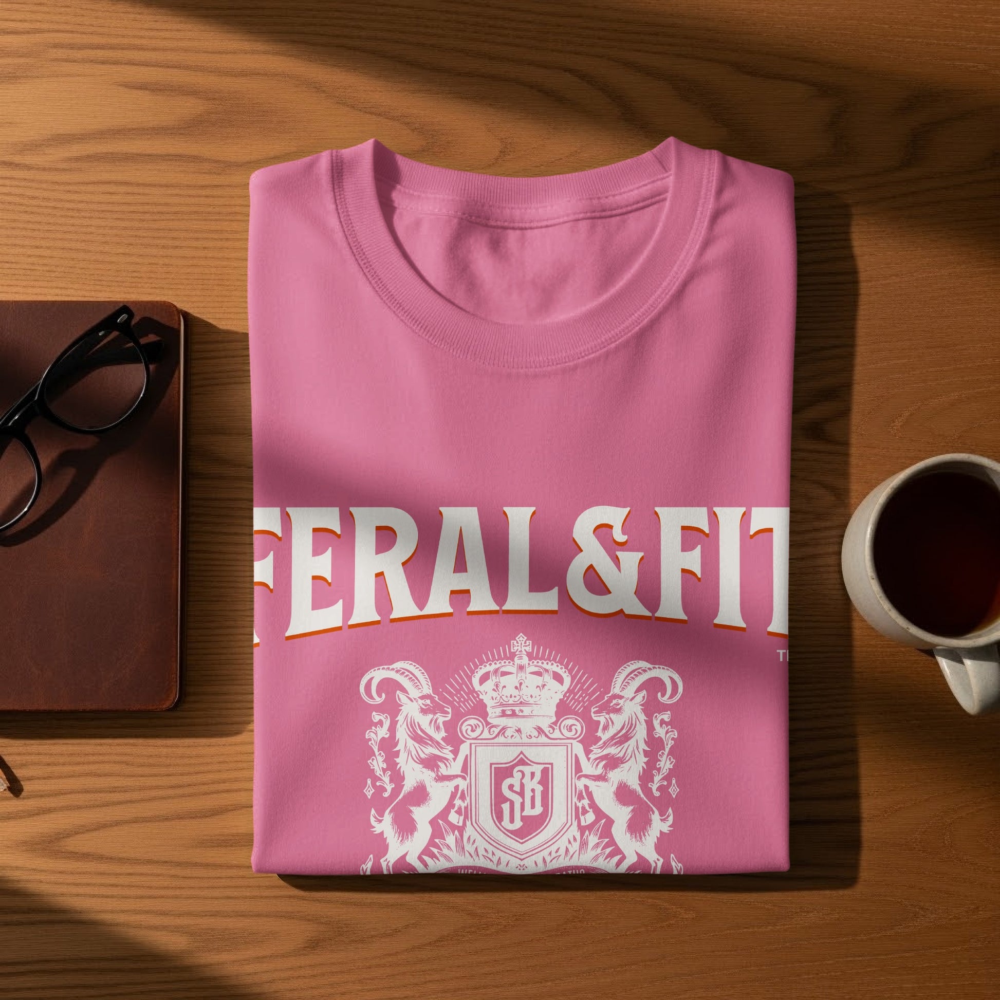 Stylish Pink Feral and Fit Graphic Tee Shirt product type