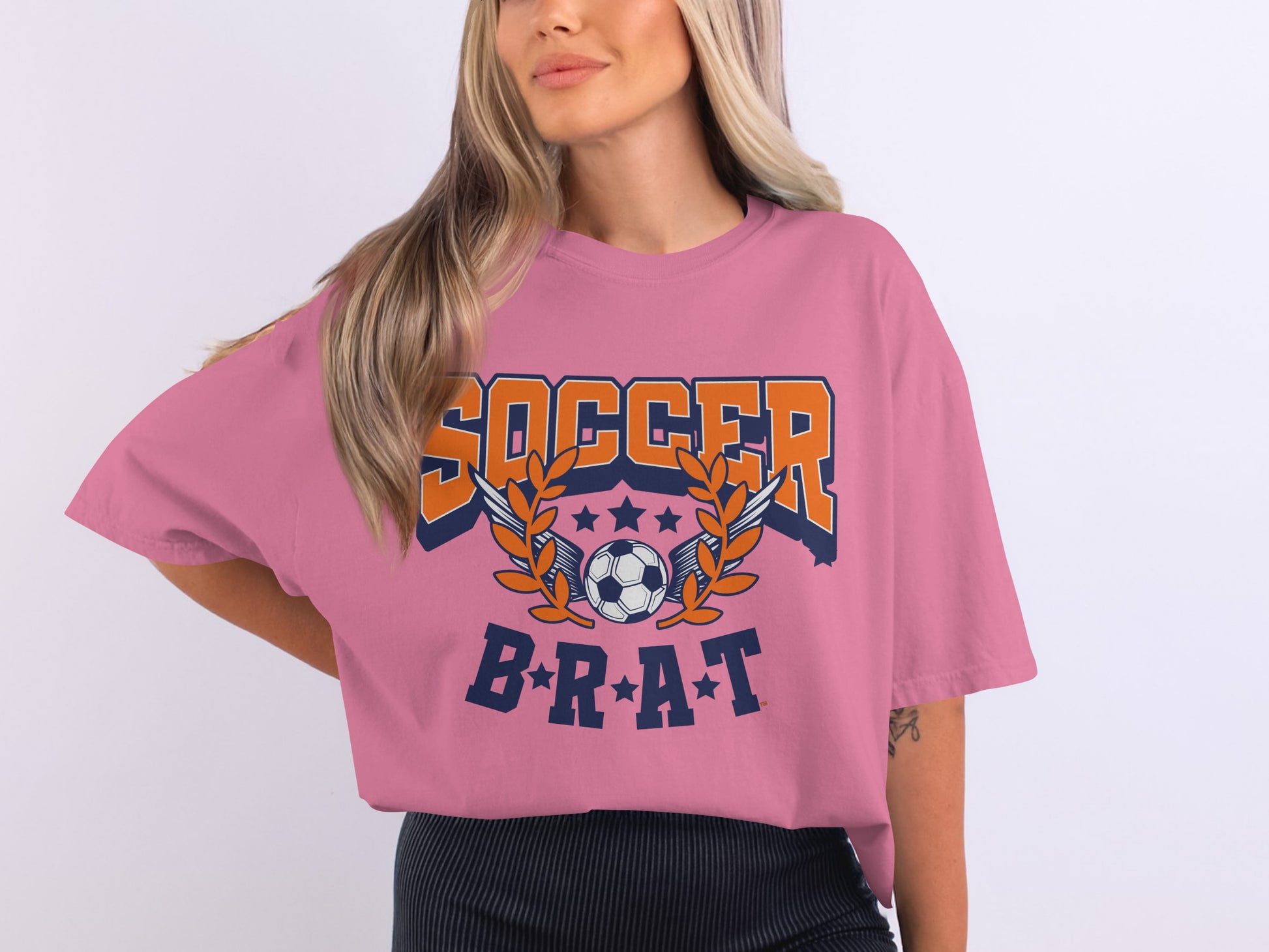 Soccer Brat Pink Graphic Tee product type