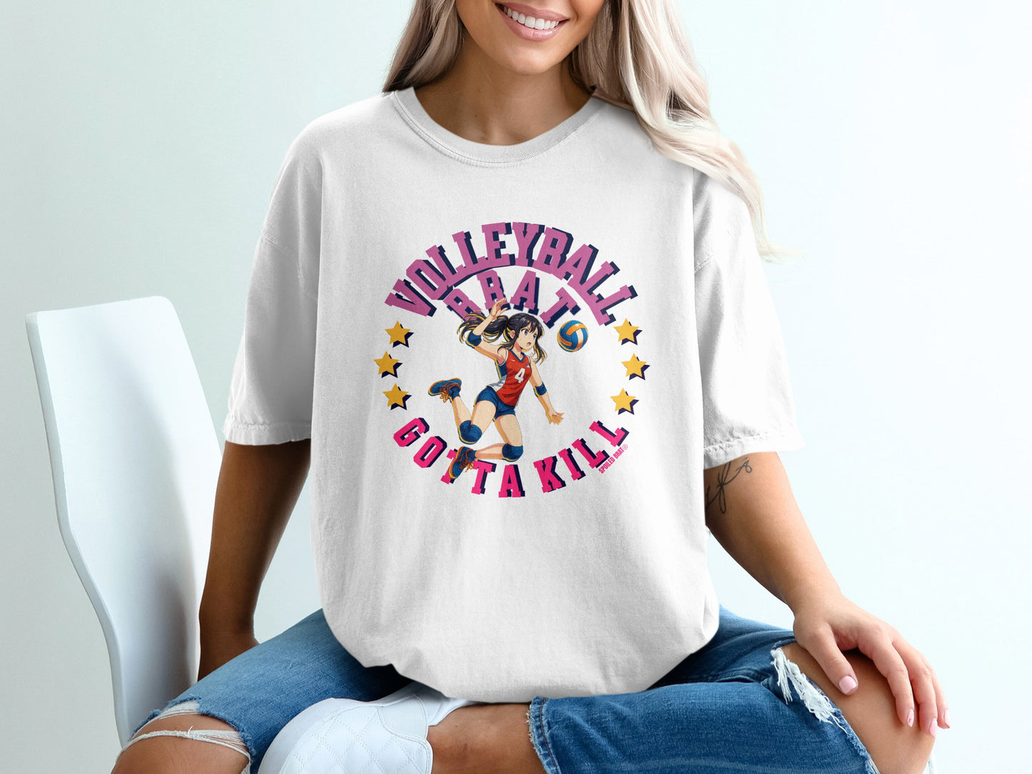 VOLLEYBALL GOTTA KILL Cartoon Girl Stars product type