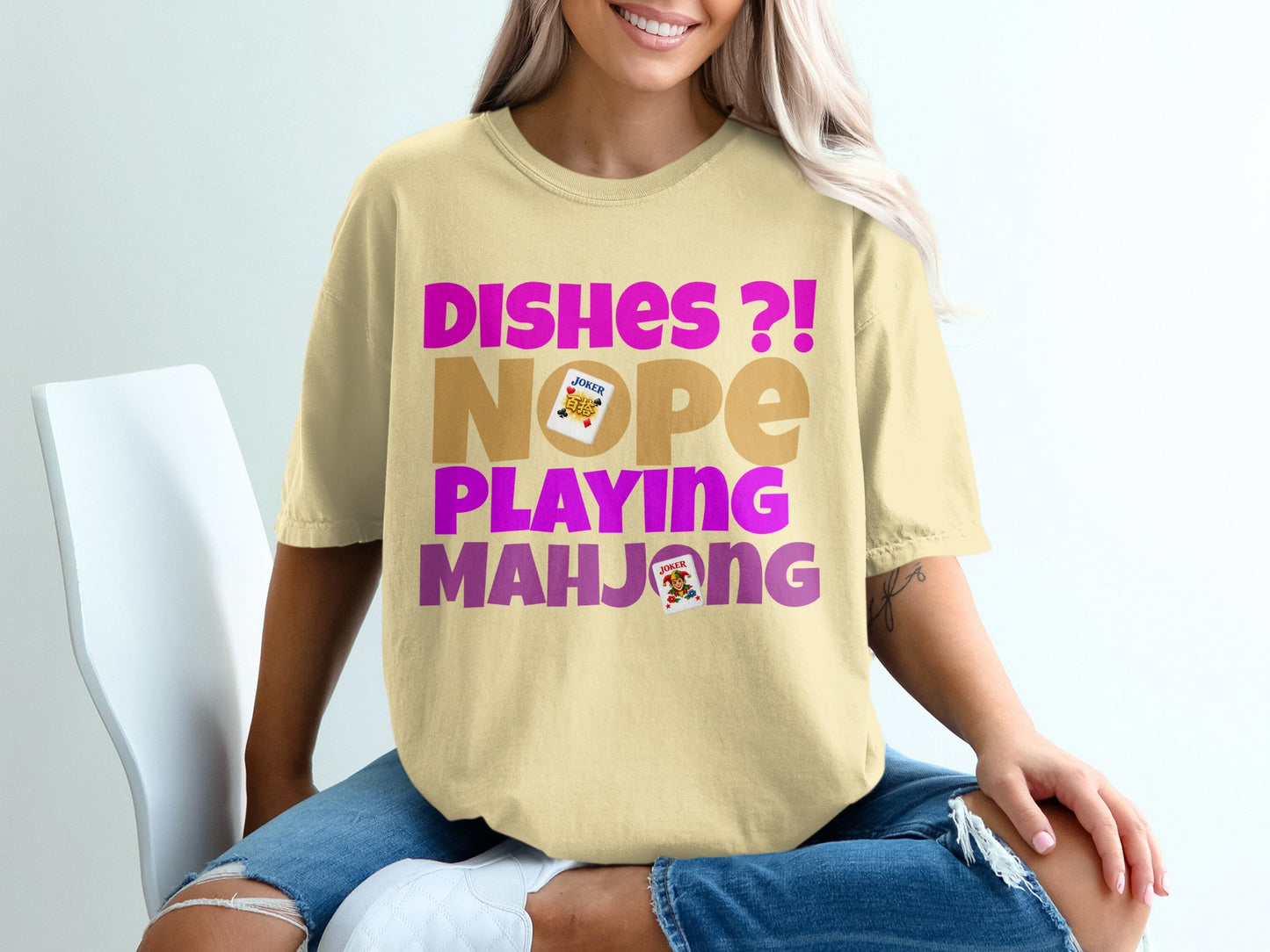 DISHES ?! NOPE PLAYING MAHJONG Fun Joker Cards product type